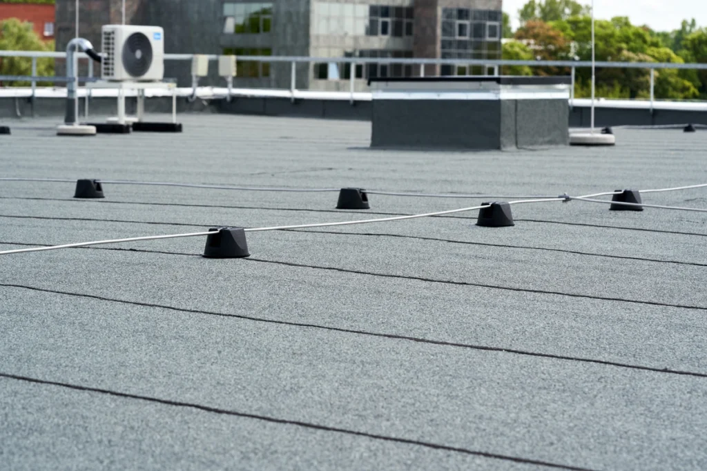 a flat roof 