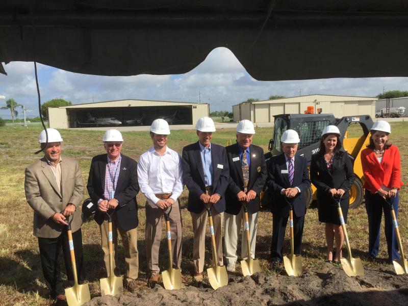 veterans roofing team breaking ground for office