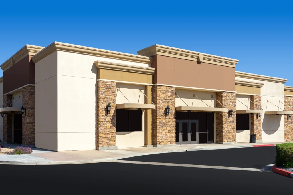 commercial office building with flat roof
