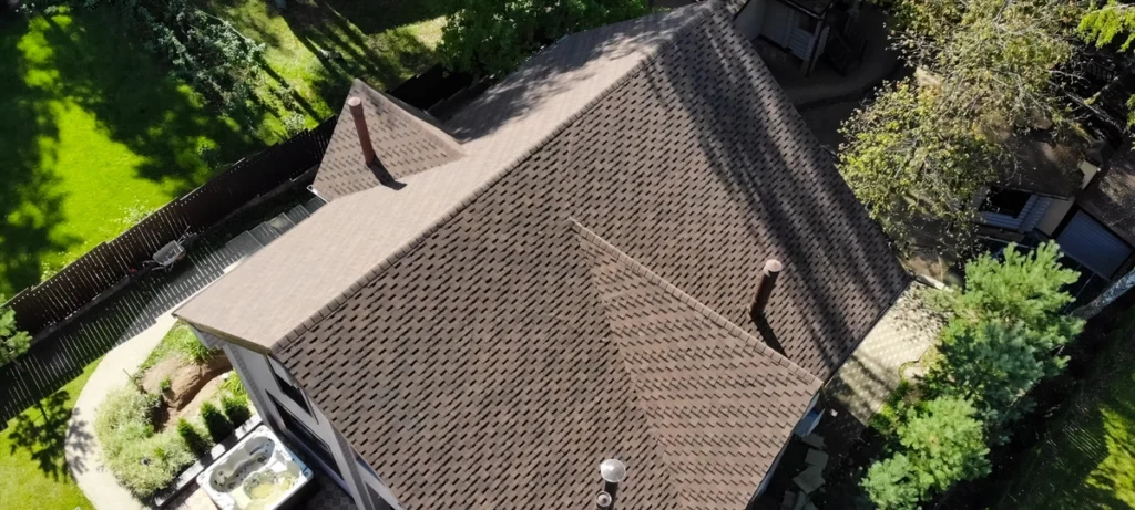 overhead view of a roof