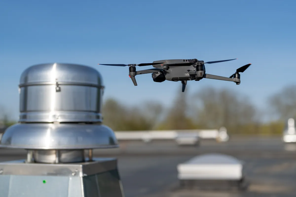 drone inspecting roof