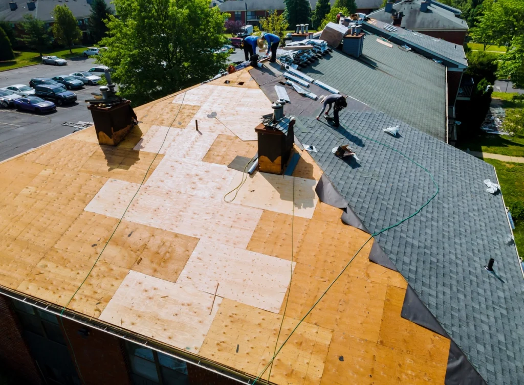 top view of a full roof replacement in Bowling Green, KY