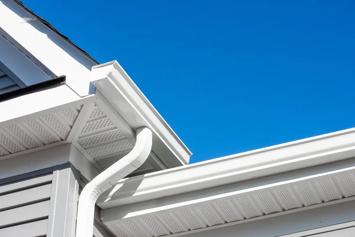 white gutter downspout
