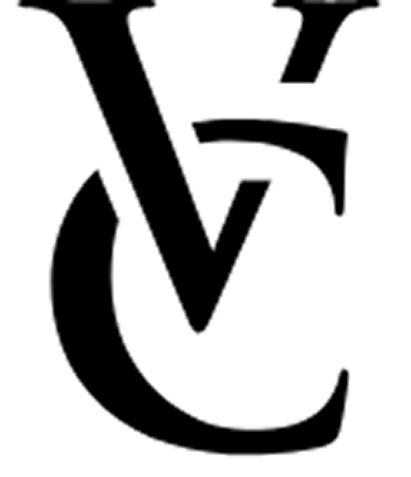 A bold black V overlaps a large black C on a light background, resembling an exterior home or roofing and siding logo.