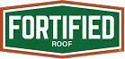 Green hexagon logo with white border reads "FORTIFIED" in bold white, "ROOF" below—ideal for roofing and siding service branding.